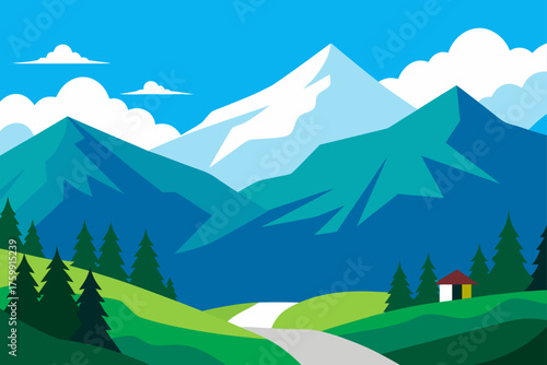 landscape with mountains