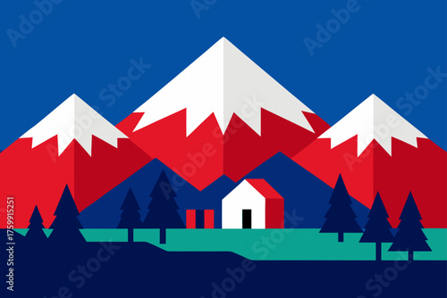 vector illustration of mountain landscape