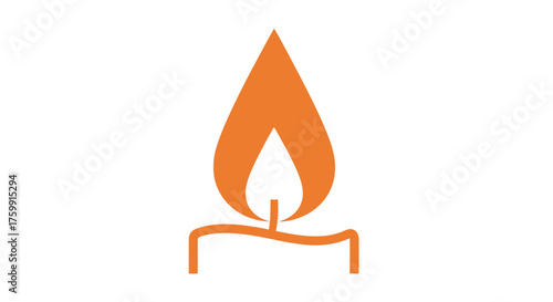 Abstract Candle Flame Symbol Over Black Background Represents Various Concepts With Clarity