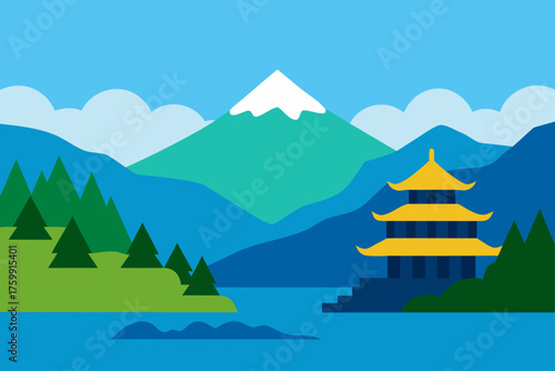 mountain landscape vector illustration