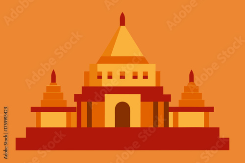 vector illustration of a temple