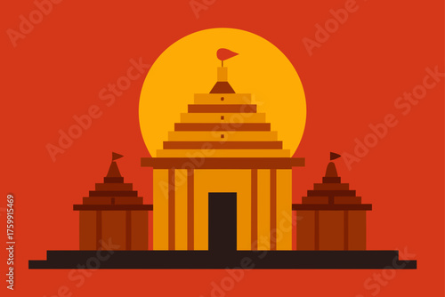vector illustration of buddhist temple