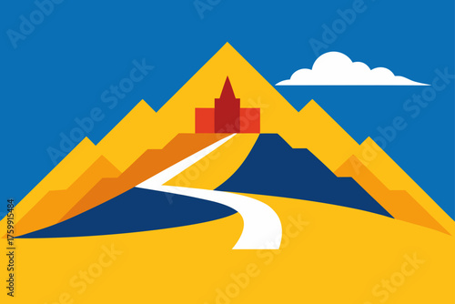 vector illustration of a mountain landscape