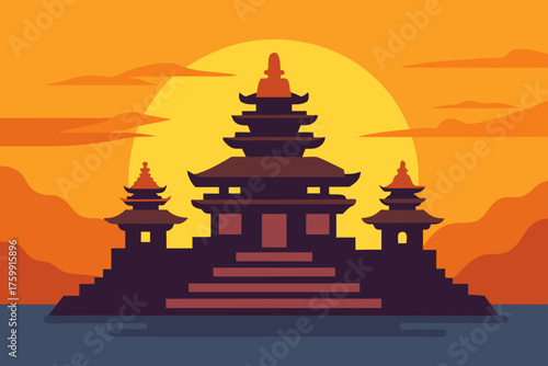 vector illustration of pagoda