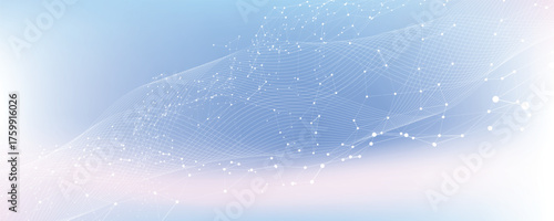 Abstract tech network connection dots. Digital technology and big data analysis background. White background with plexus lines. Futuristic technology concept.