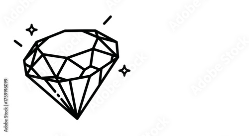 Abstract Diamond Illustration Depicting Beauty Elegance And Sparkling Radiance, Ideal Design