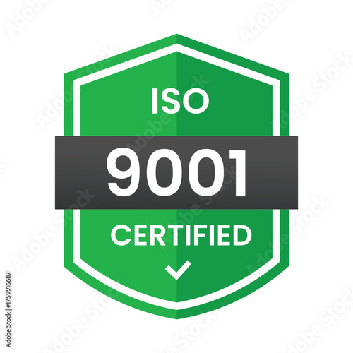 ISO 9001 Certification stamp– Vector Seal and badge for Quality Management Standards