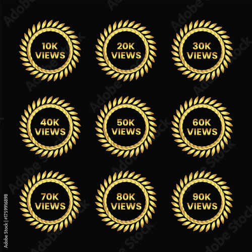 Download this Views Celebration Thumbnail Banner Set 10k To 90k, Ten Thousand Views, 10k Views, 50k View background 