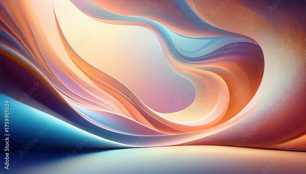 Obraz premium soft curves create a tranquil light filled abstract space