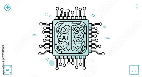 Abstract Digital Brain Innovation Showcasing Artificial Intelligence Technology Excellence