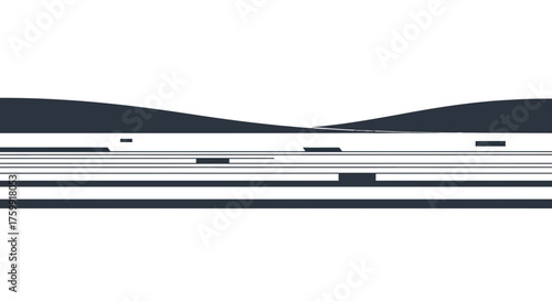 Abstract Digital Landscape Visualizing a Striking Aesthetic Composition Design