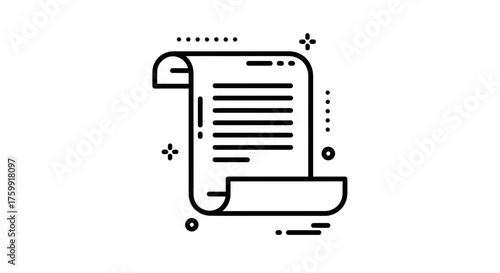 Abstract Document Illustration Depicting Information, Data, Files, and Communication Systems