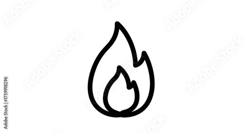 Abstract Fire Symbol Depicting Heat, Energy, and Powerful Conceptual Representation
