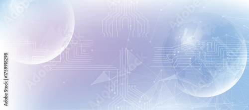 Abstract tech network connection dots. Digital background and big data technology. Blue background with plexus lines. Futuristic technology concept.