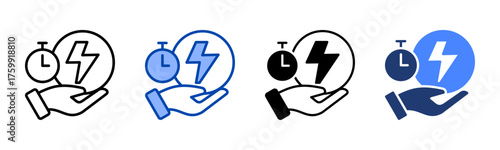 Energy Efficient icon set multiple style collection