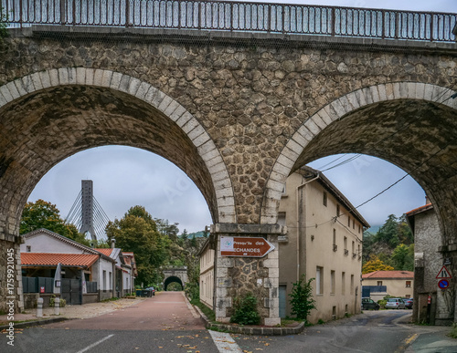 Centre de la ville d'Unieux dans la Loire en France