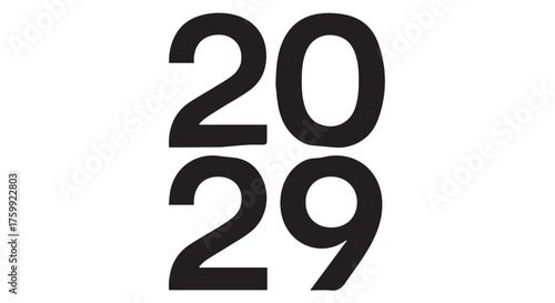 The numbers 20 and 29 stacked vertically, isolated on transparent background