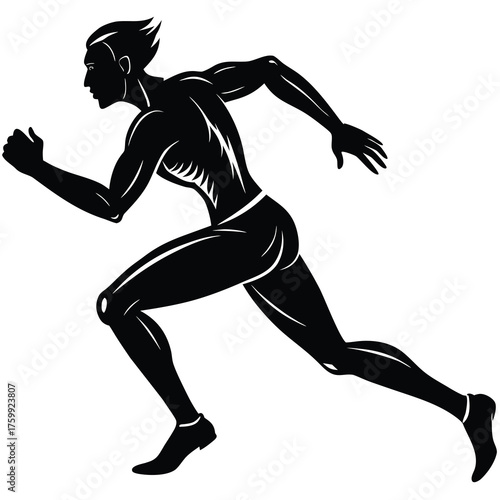 Dynamic silhouette of a person in motion capturing the energy of running and athleticism