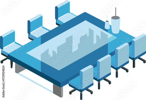 Modern isometric boardroom vector illustration scalable eps for business meetings
