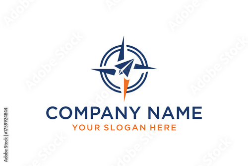 Modern Abstract Compass and Paper Airplane Logo Design for Navigation and Travel Businesses Free Download Modern Abstract Compass and Paper Airplane Logo Design for Navigation and Travel Businesses - GFXLoad