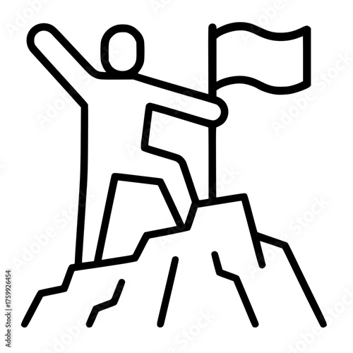 Achieving goals with determination, celebrating success at the summit, conquering challenges and emerging victorious with triumph and accomplishment