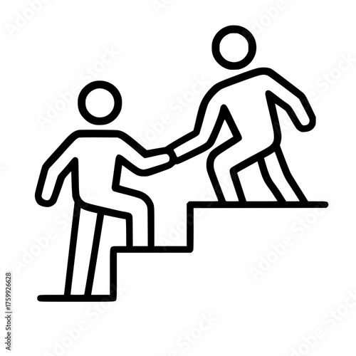 Inspiring leadership teamwork helps climb to business success, collaborative support reaching goals, achieving targets together, professional partnership