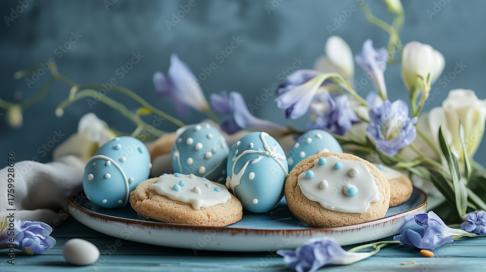 Obraz premium easter eggs and flowers