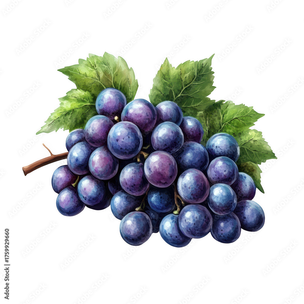 Fototapeta premium Fresh grapes bunch for food photography minimalist environment high-quality visuals