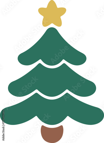 Merry christmas tree icon design vector art flat background