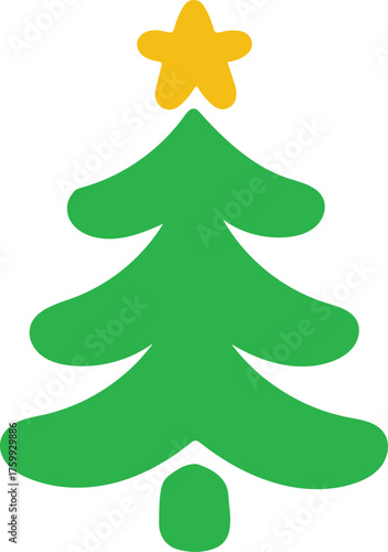 Merry christmas tree icon design vector art flat background