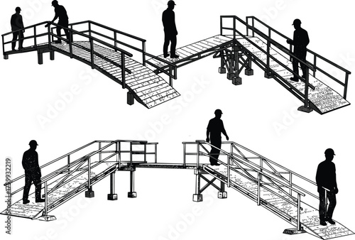 Construction safety helmet with blueprints icon set, architectural drawings, engineering plans, project design documents, vector illustration for construction planning and development