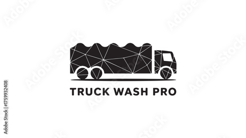 Modern truck wash pro logo design for car detailing businesses offering premier cleaning services to keep fleets spotless and shining with professional care and attention
