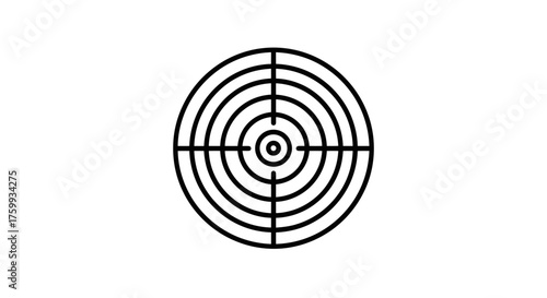 Abstract Geometric Pattern With Concentric Circles on a Black Background Design