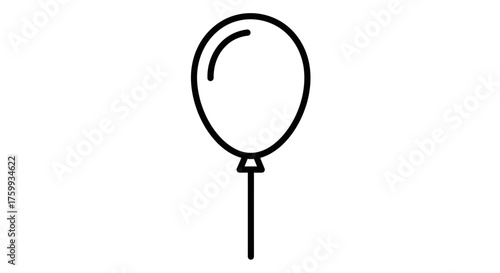 Abstract Illustration of an Isolated Balloon Rising in the Black Night Sky