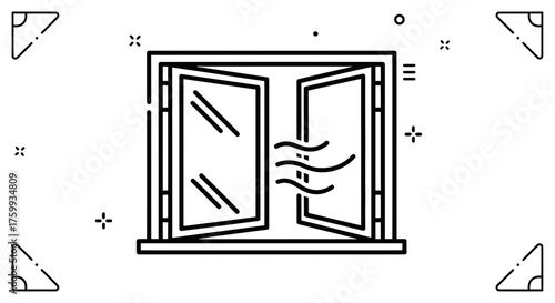 Abstract Impression of a Wide Open Doorway Against a Stark Black Backdrop