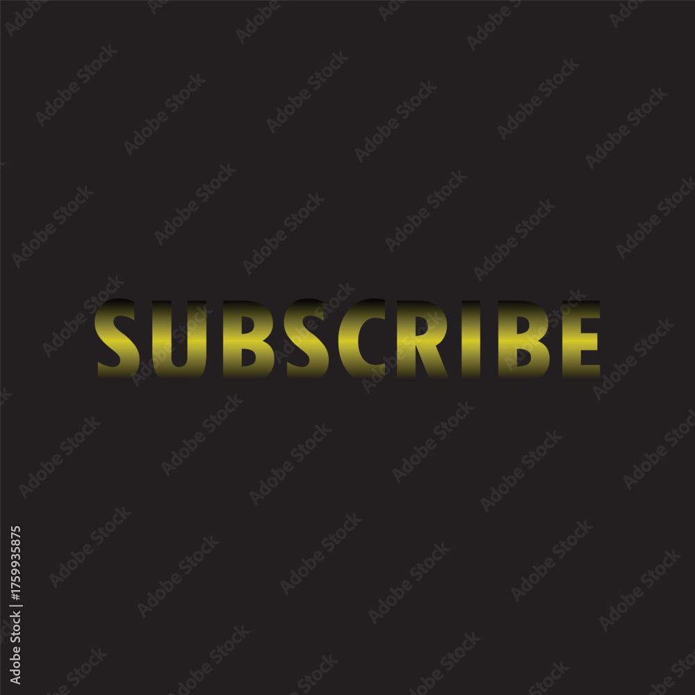 Obraz premium Golden subscribe button on black background simple design for social media call to action for online content