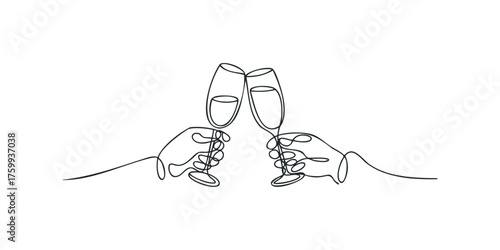 Hands holding champagne flutes for a toast