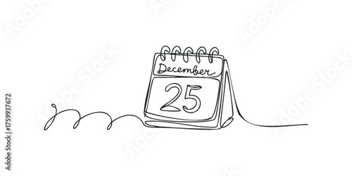 December 25 calendar page sketch