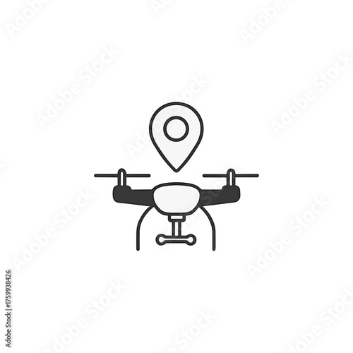 Surveying Drone icon logo flat vector design