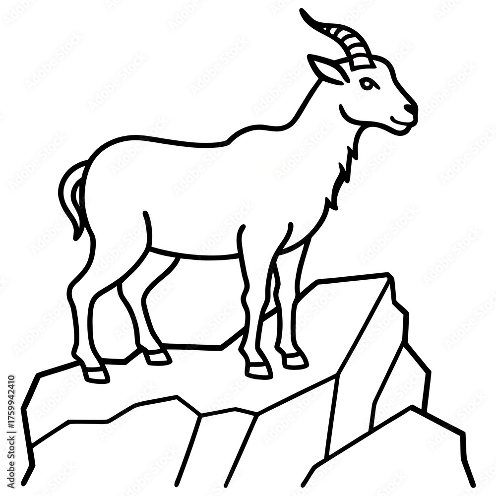 Fototapeta premium Deer Silhouette Vector Illustration with Antlers and Wildlife Elements