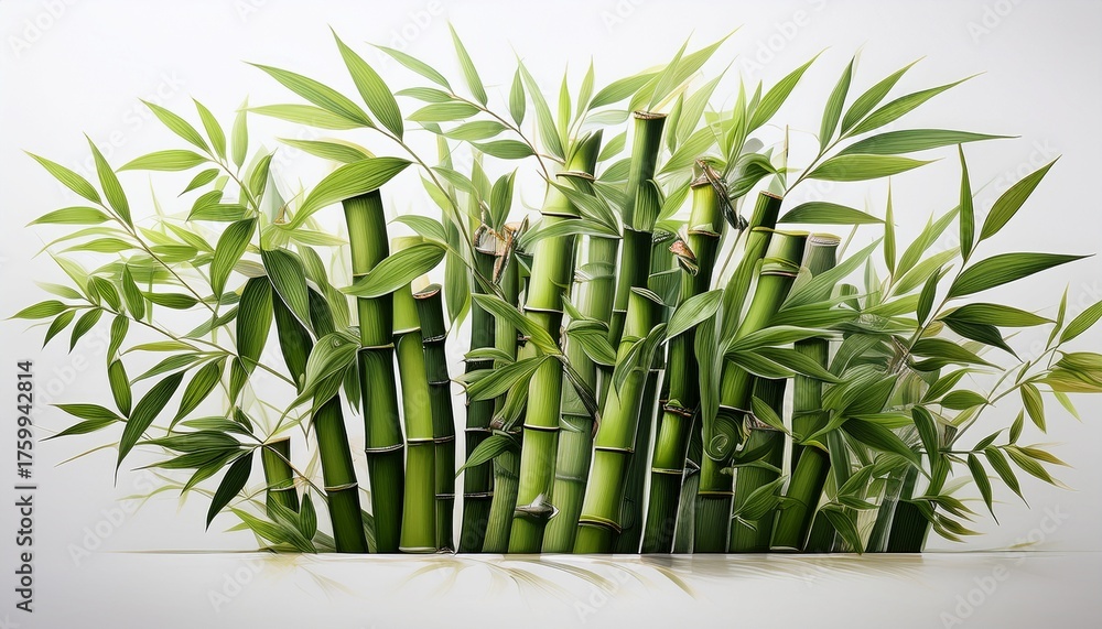 Obraz premium Bamboo Illustrations Illustration Isolated On White Background
