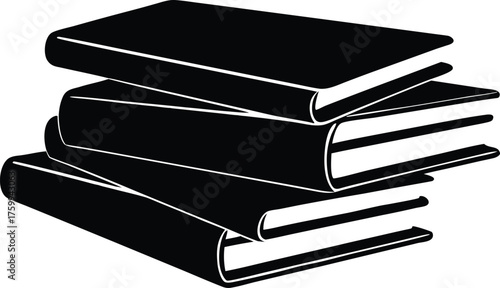 Isolated book stack icon. School or university knowledge symbol silhouette