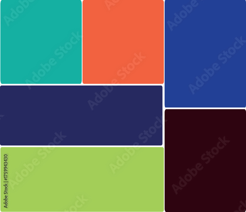 Free Download Abstract Geometric Composition Featuring Teal Orange Blue Green and Brown Rectangles A Modern Minimalist Design for Backgrounds and Creative Projects - GFXLoad