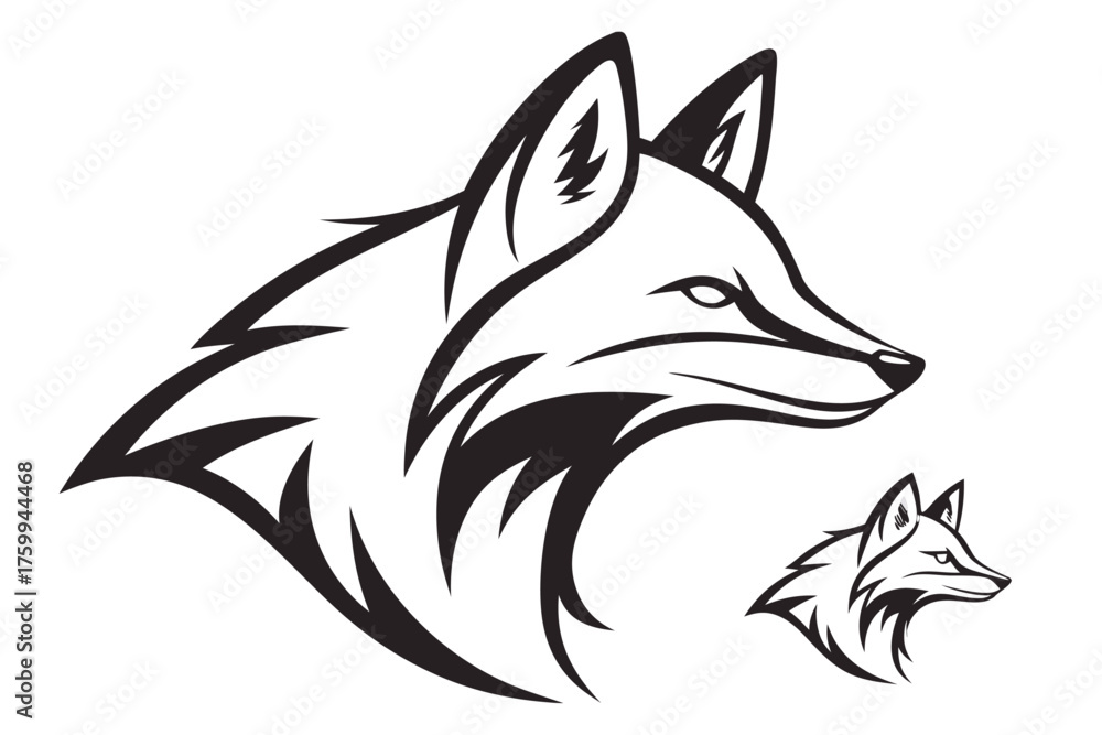 Fototapeta premium Modern minimalist fox head icon design