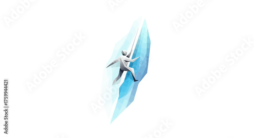 The Ascending Climber An Illustrative Concept of Overcoming Challenges and Striving for Greatness