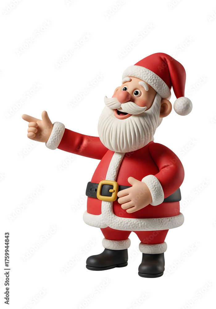 Fototapeta premium modeling clay santa claus pointing