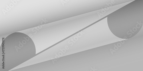Curled paper corners curve page of papers with curl torn page of piece sheets minimalist design soft grey color note background, realistic curled paper corners isolated texture background.