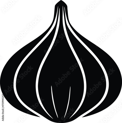 Isolated garlic vegetable silhouette. Natural seasoning vector symbol