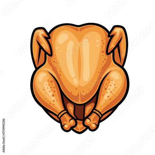 Roasted chicken ready for dinner, delicious and tasty meal.