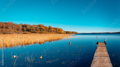 Autumn view of lake Vastersjon close to Ängelholm, Sweden.